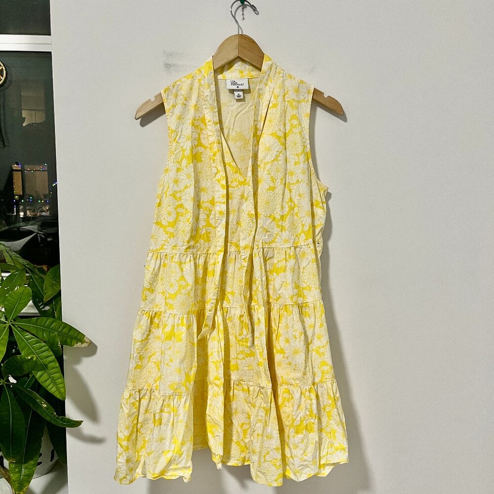Lisa Marie Fernandez for Target Yellow & White Floral Midi Dress Size Medium